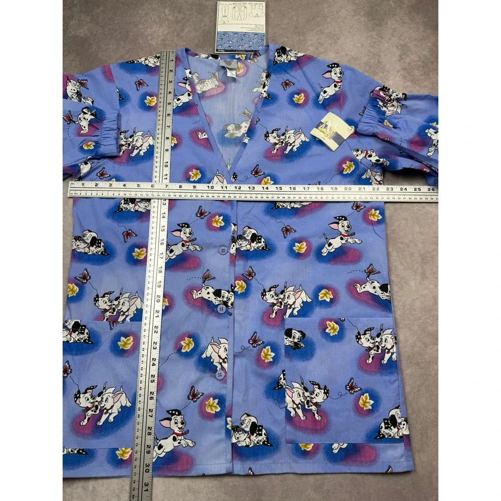 NWT VTG 2003 Disney X Barco Uniforms 101 Dalmatians Blue Scrub Jacket Size S USA - Picture 6 of 16